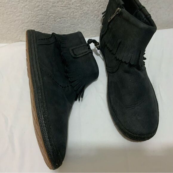 UGG Tiana Fringe Ankle Booties Leather Side Zip Casual 1005454 Womens 8 - Picture 10 of 13